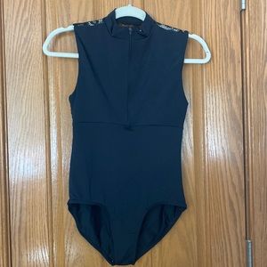 Black front size ballet leotard